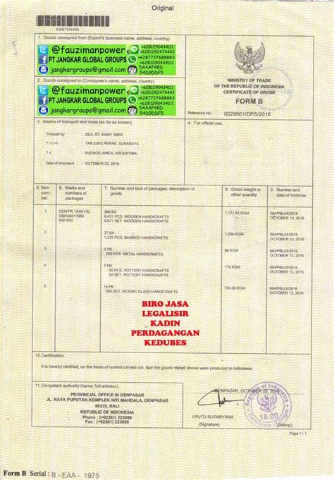 Legalisir Dokumen Export Jangkar Global Groups