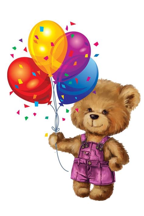 Teddy bear congratulates. Мишка поздравляет. PNG. | Teddy bear, Animals ...