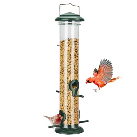 Kingsyard Metal Tube Bird Feeders For Outside Hanging Inch Port