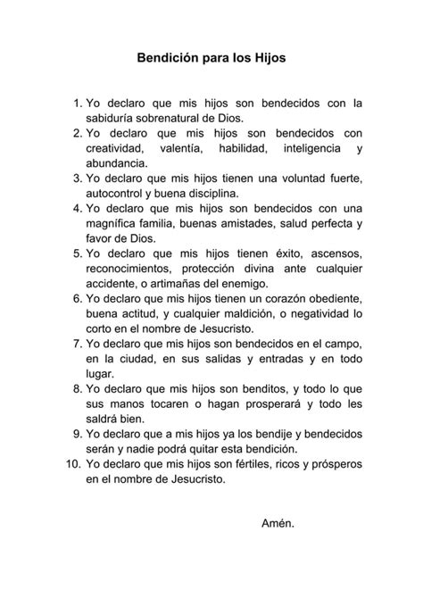 Bendici N Para Los Hijos Pdf