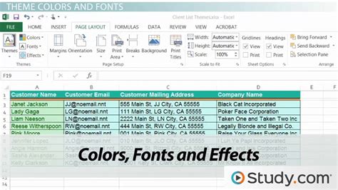 Workbook Themes Applying And Changing Themes In Excel Video And Lesson