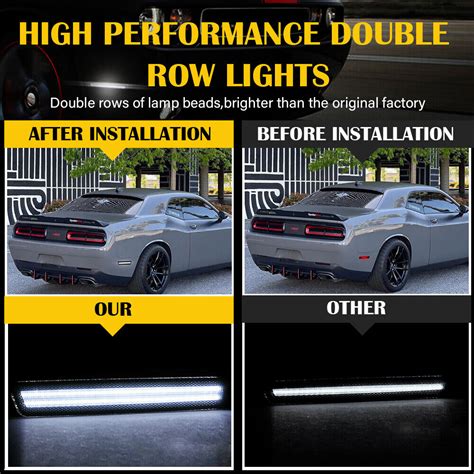 Fit 2015 2022 Dodge Charger Smoked Lens Led Side Marker Lights Rear Set White 2x Ebay