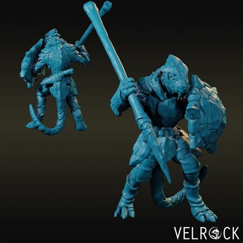 3d Printable Lizardfolk Warriors Pack Now Presupported By Velrock Art