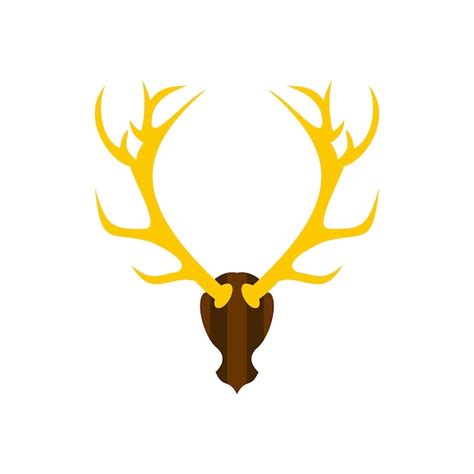 Premium Vector Deer Antler Icon In Flat Style Isolated On White