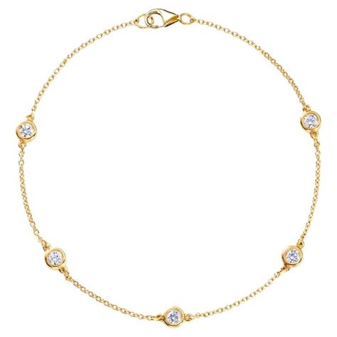 Yellow Gold Diamond By The Yard Bracelet For Sale At 1stdibs