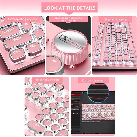 Kawaii Wired Mechanical Keyboard Gaming LED Keyboard - Kuru Store