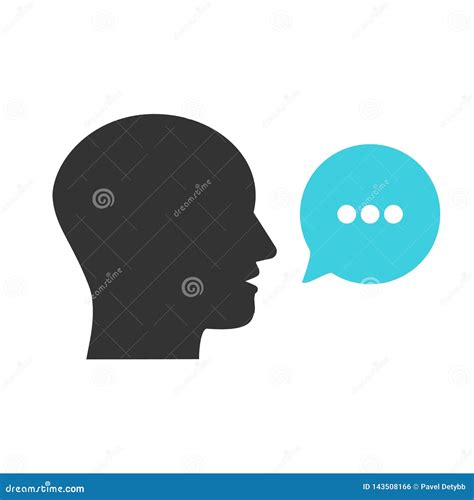 Head Talk Speaking Icon Vector Illustration Flat Design Stock