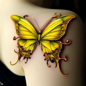 Yellow Butterfly Tattoos: 50 Designs And Their Meanings