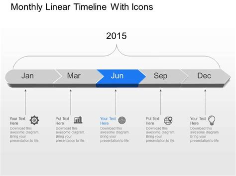 Jf Monthly Linear Timeline With Icons Powerpoint Template | PowerPoint ...