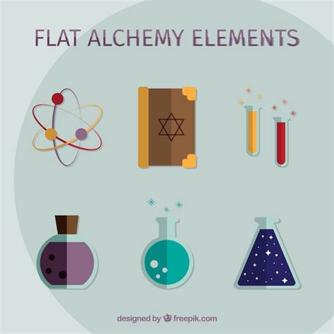 Free Vector | Beautiful flat alchemy elements