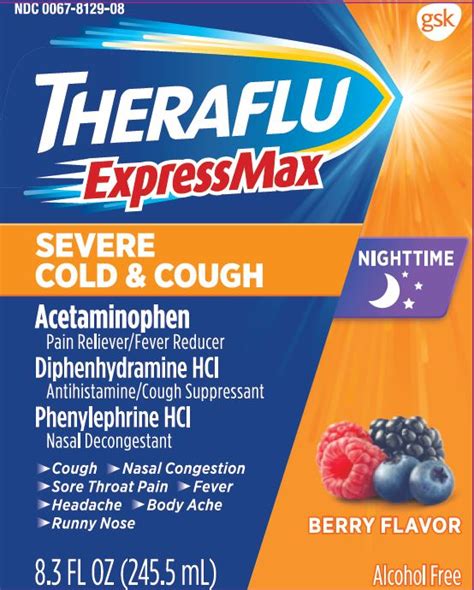 Dailymed Theraflu Expressmax Daytime Nighttime Value Pack Acetaminophen Dextromethorphan Hbr