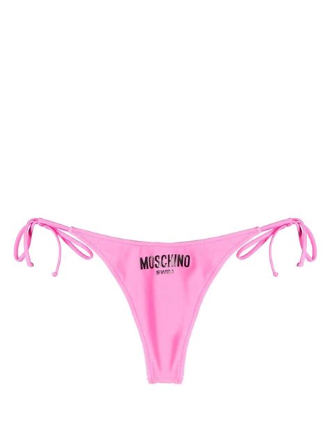 Moschino Logo Print Bikini Bottoms Pink FARFETCH TW