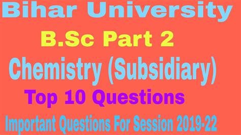 B Sc Part 2 Chemistry Subsidiary Bihar University Chemistry Brabu