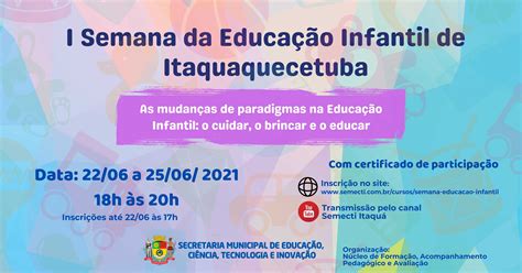 I Semana Da Educa O Infantil De Itaquaquecetuba Sympla