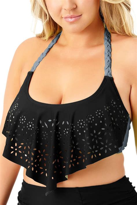 Bikini wysoki stan z falbanką plus size FRIDA LINGERIE