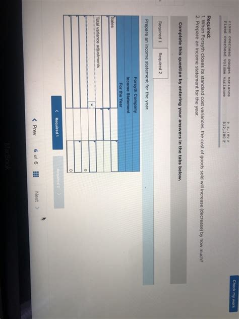 Solved Check My Work Forsyth Company Manufactures One Chegg