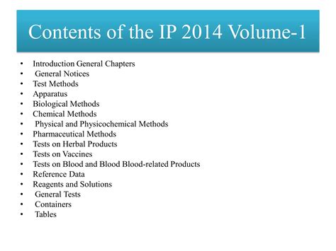 Indian Pharmacopoeia PPT