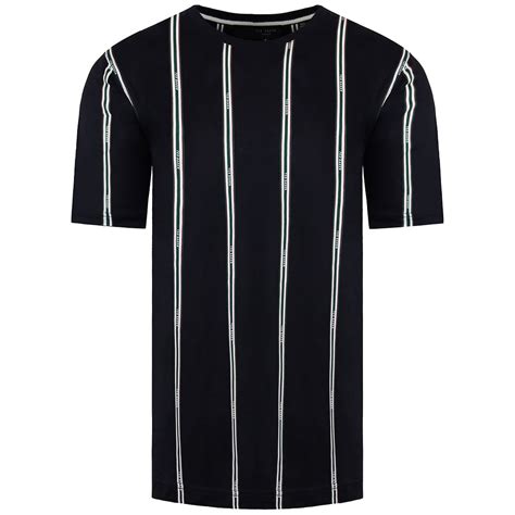 Ted Baker Amson Mens Navy Striped T Shirt Sport It First