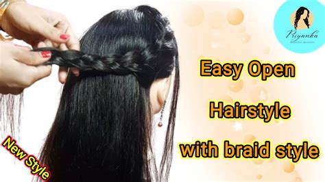 Quick And Easy 3 Minute Hairstyle । Simple And Cute Hairstyles For Medium Hair । Open Hairstyle