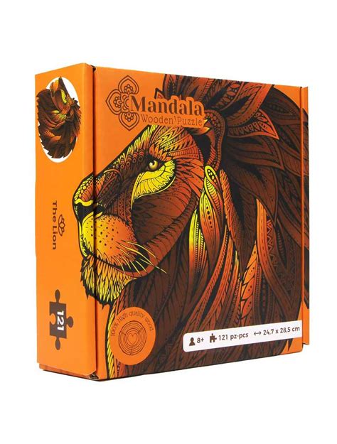 Logica Giochi Mandala Houten Legpuzzel Leeuw Lion 24 7x28 5cm ArtBizNiz