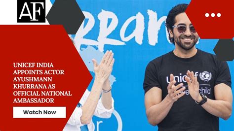 Unicef India Appoints Actor Ayushmann Khurrana As Official National