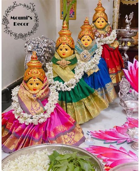 Varalakshmi Vratham Vaibhava Lakshmi Pooja Decor In 2024 Wedding Crafts Diy Goddess Decor