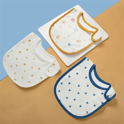 3pcsset Baby Bibs Baby Bandana Drool Bibs Cartton Cotton For Unisex