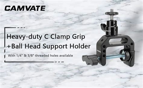 Camvate Heavy Duty C Clamp Articulated Ball Head Support Holder