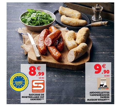 Promo Saucisse De Montbeliard Igp Saborec Andouillettes Campagnardes