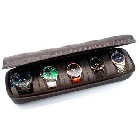 5 Slots Watch Roll Travel Case Chic Portable Vintage Display Watch