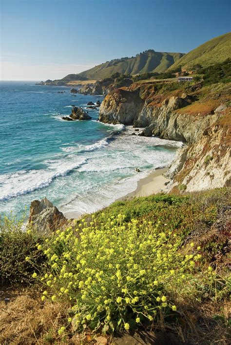 Cliffs Along Big Sur Coastline Near Photograph By Witold Skrypczak