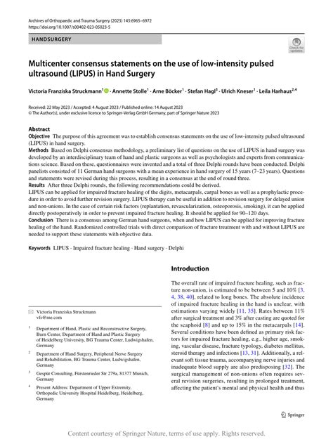 Multicenter Consensus Statements On The Use Of Low Intensity Pulsed