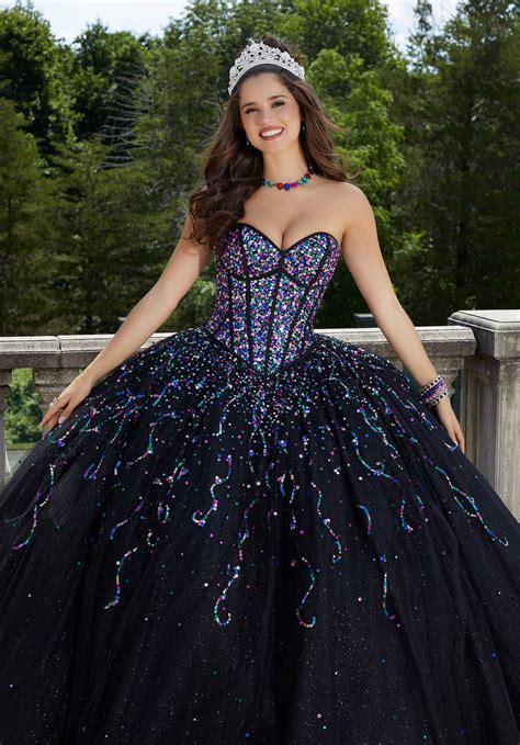 Morilee 89413 Confetti Beaded Glitter Tulle Quinceañera Dress The