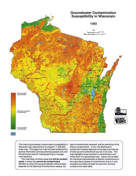 Wisconsin Geological And Natural History Survey Maps Groundwater Map Geology