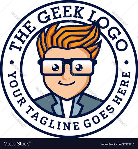 Geek Logo Design Template Royalty Free Vector Image