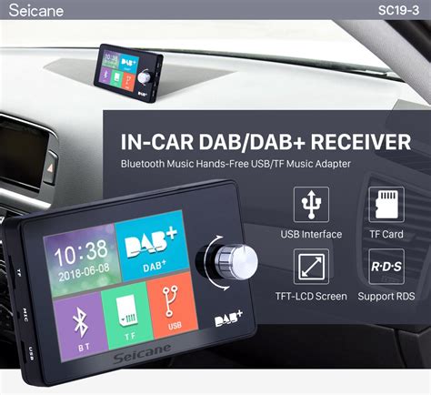 In Car Dab Dab Receiver Bluetooth Music Hands Free Usb Tf Music