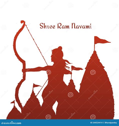 Shri Ram Navami With Bow Arrow Sketch Kard Design Royalty Free Stock