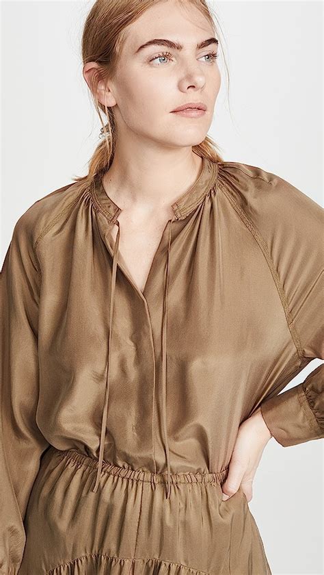 Vince Silk Habotai Poet Popover Blouse Shopbop