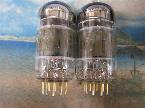 Pr Vintage GB Sylvania 5751 Gold Pin Preamp Tubes Triple Reverb UK