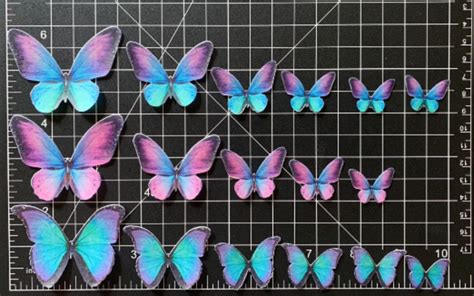 Ultraviolet Combo Wafer Paper Edible Pre Cut 3d Butterflies 16 Mixed