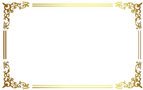 Download Rectangle Golden Frame Border Transparent Png - Gold ...