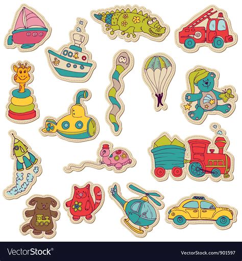 Baby Toys Stickers Royalty Free Vector Image Vectorstock