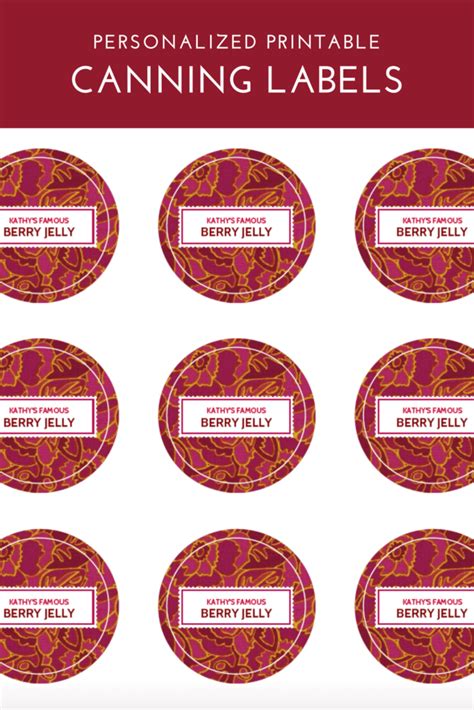 Canning Label Template In Five Cheery Colors Merriment Design