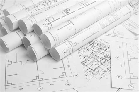 Premium Photo Paper Architectural Drawings And Blueprint Engineering