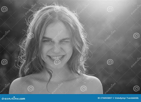 Portrait Of Smiling Teen With Natural Nude Make Up Beauty Portrait Of