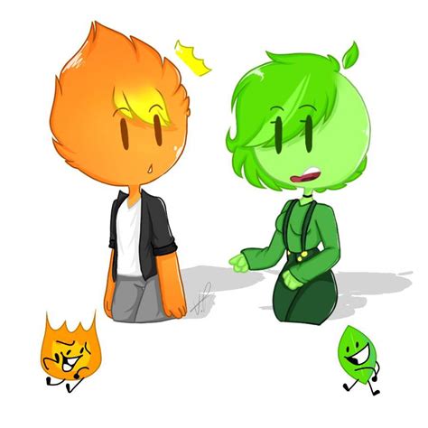 Firey And Leafy {Humans} | BFDI💖 Amino