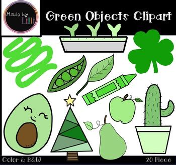 Green Color Objects Clipart by Made by Lilli Clipart | TpT