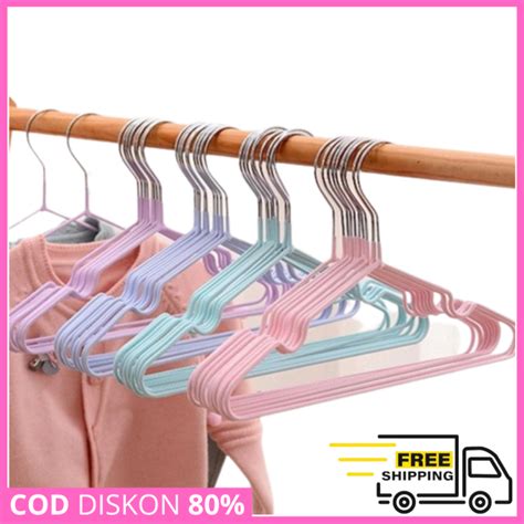 Gantungan Hanger Baju Stainless Warna Warni Isi Pcs Cmx Cm