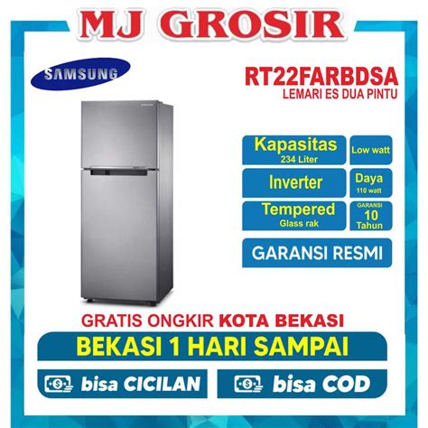 Jual KULKAS SAMSUNG RT 22FAR BDSA LEMARI ES 2 PINTU RT22FARBDB1 DIGITAL