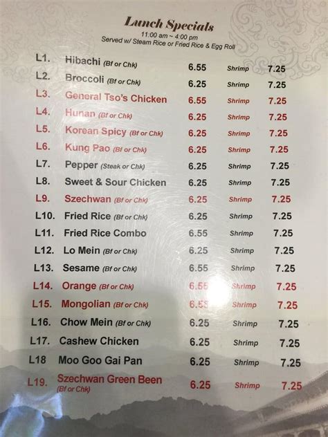 Menu At Asian Gourmet Restaurant Fort Worth Eastchase Pkwy 700